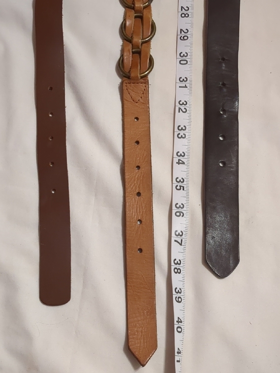 Womens Fashion Brown Belts Set Of 3 Metallic Classic Buckle main image 4